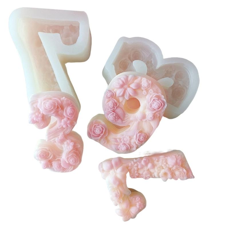 Reusable Silicone Number Candle Mould for Adults Kids Crafting High Temperatures Resistant Easy Demolding