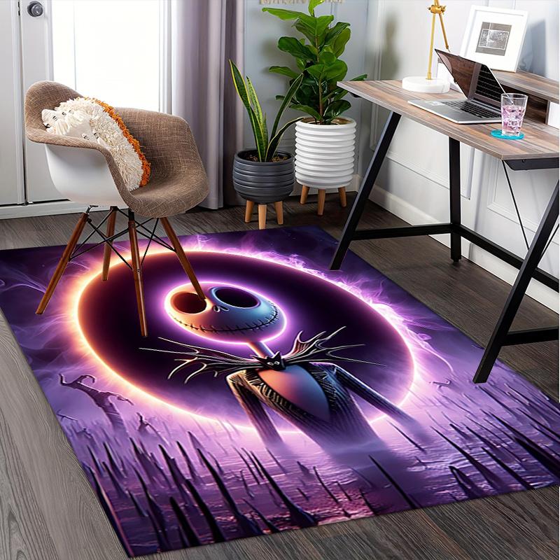 Office Rug Jack Skellington, Nightmare Before Christmas theme 3D Printed Anti-Slip Rug-Machine Washable for Living Room