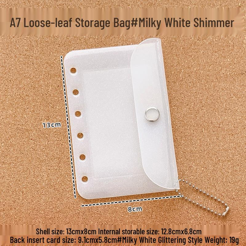 PVC Glitter Transparent A7/M5 Loose-Leaf Notebook & Storage Set