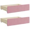 Pull Out Daybed with Drawers Pink 100 X 200 Cm Velvet