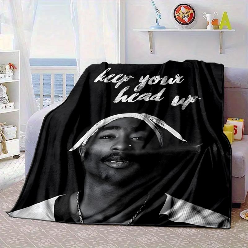 Rap Legend In Blue Blanket Flannel Blanket for bed, sofa, Camping, Hiking, Picnic Essentials, gift for family Fan gifts