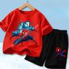 Red Spider Printed Children Print T-shirt Summer Clothes 3-12Yrs Boys Girls Short-sleeved Top+Shorts Casual Sports Set Clothing