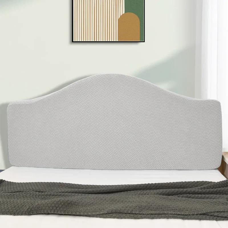 Home Hotel Soft Dustproof Headboard Cover Elastic Headboard Cover Half Arc Shape All-inclusive Velvet Headboard Protector Cover