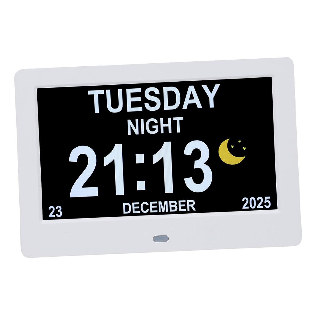 Digital Calendar Clock 7in Large Display Date Time with Reminders Day Night Dimmable Key Remote Control