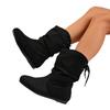 Autumn and winter new velvet medium boots inner heel-increasing thin cotton boots warm sleeve flat bottom