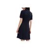 Fila Logo Casual Fashion Versatile Knitted Commuter Simple Mid-Length Mid-Waist Pullover V-Neck Short Sleeve Dress Women Dresses F11W331301FNV