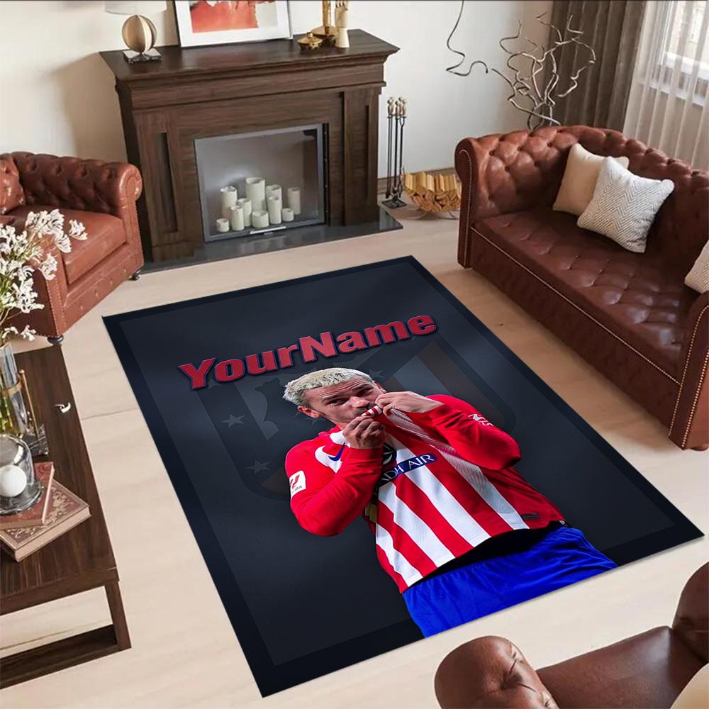 Atletico Madrid Personalized Name Area Rug Perfect for Dining Room Outdoor Hallway Study room Anti-slip Rug Office home decor