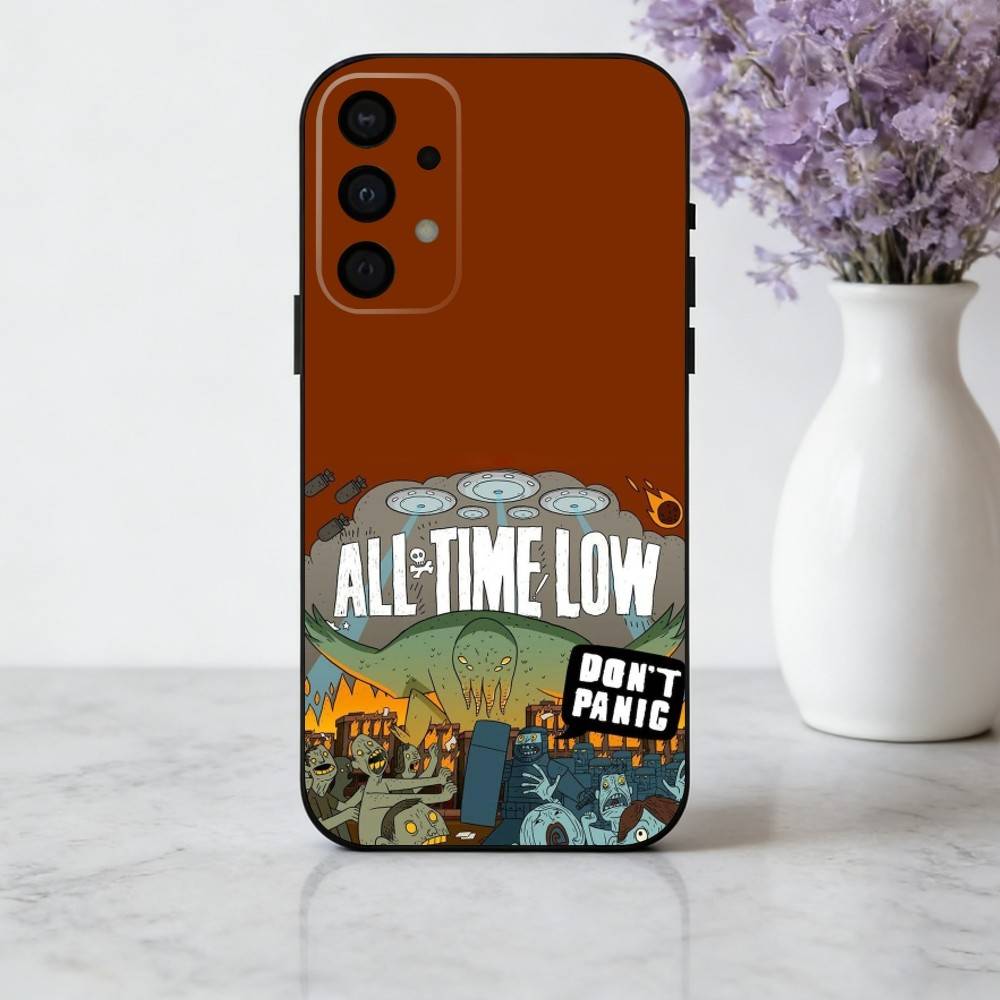 Punk A-All Time Low Band Phone Case For Samsung Galaxy A73,A72,A71,A70,A53,A52,A51,Soft Silicone Black Cover