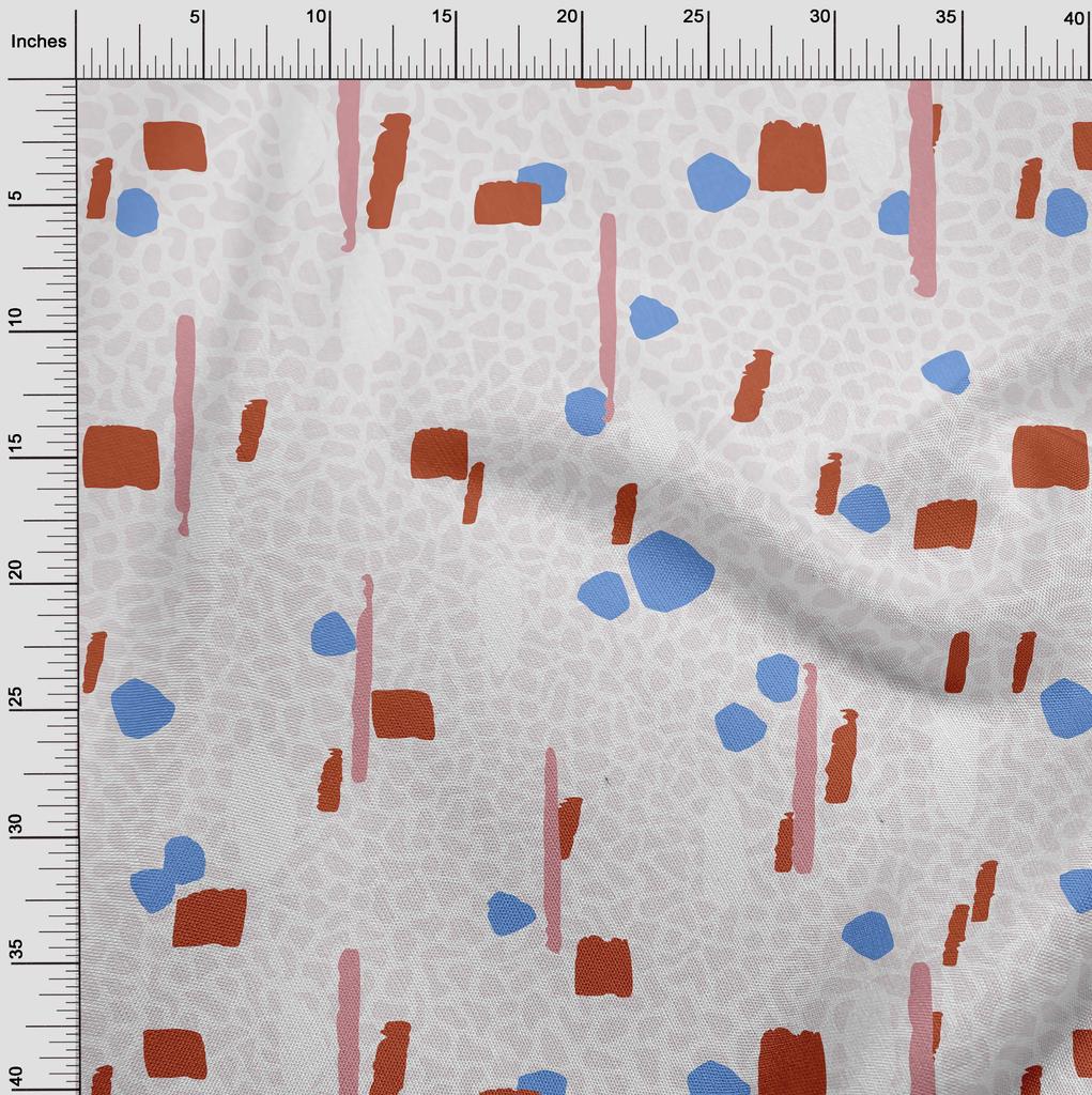 oneOone Cotton Flex Brown Fabric Geometric Abstract Shapes With Animal Print Fabric For Sewing Printed Craft Fabric By The Yard 40 Inch