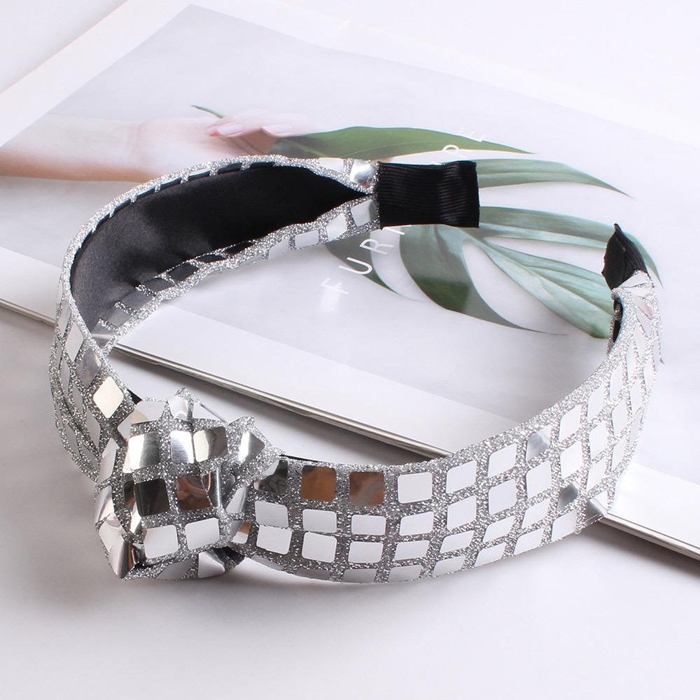 Disco Sequined Knotted Headband, Wide Bling Fabric Hairband, Shiny Party Hair Accessory for Women 1