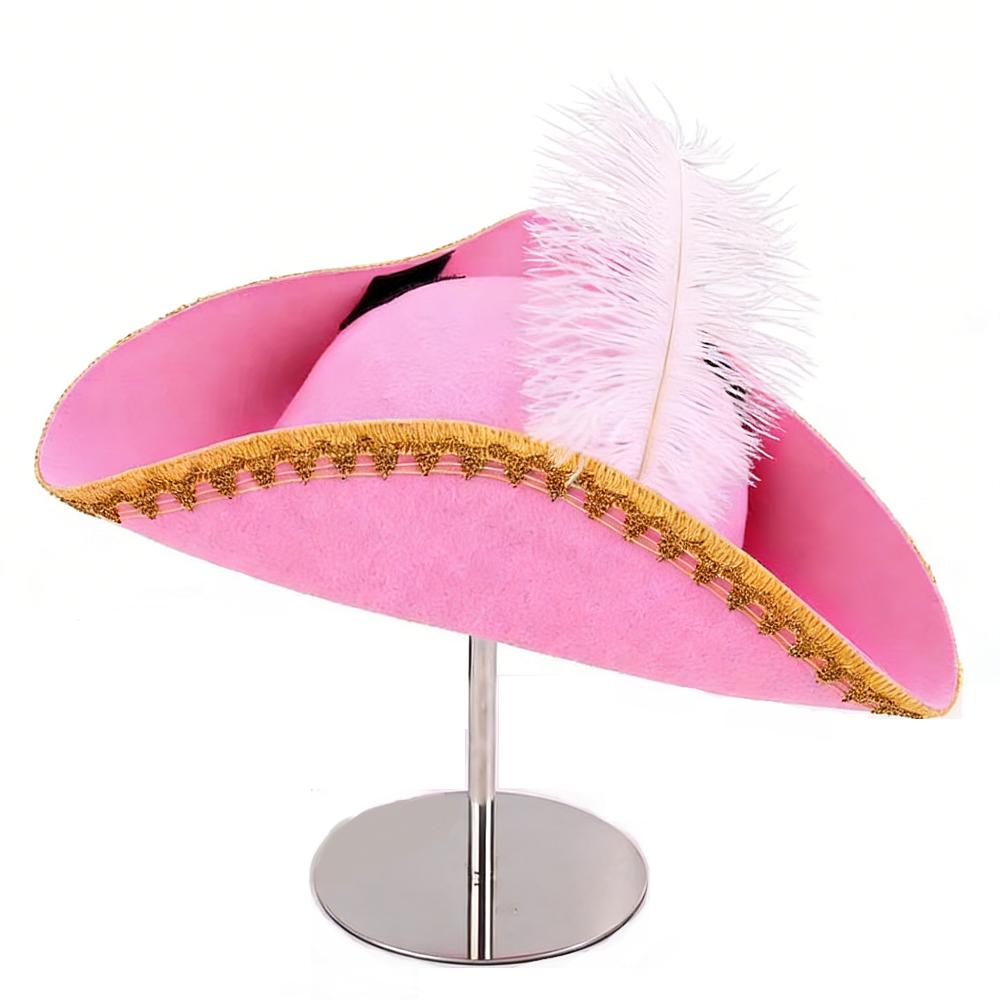 

Retro Creative Feathers Pirate Hat Cosplay Pirate Cap Captain Hats Halloween Carnival Party Costume Props Holiday Gifts