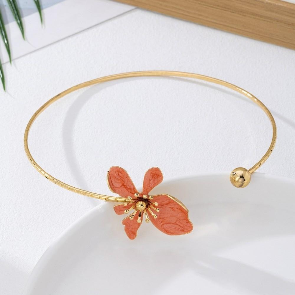 Geometric Flower Necklaces Adjustable Collar Necklace Romantic Open Chokers  Party Wear