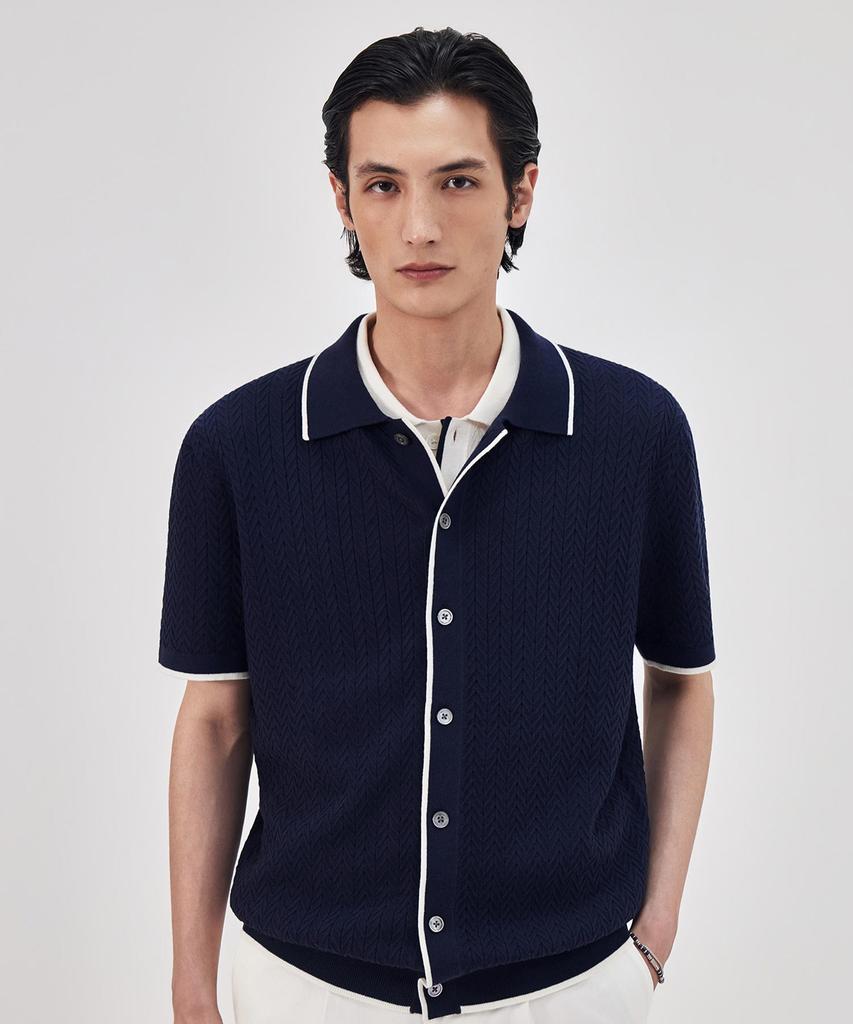 Theknitcompany Orea Herringbone Polo Cardigan 2 Colors