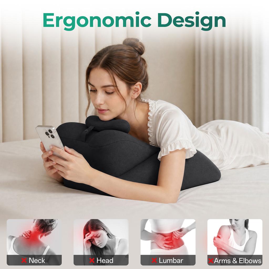 Sex Pillow for Couples – 27° Intimate Wedge Pillow, Memory Foam, for Intimate Positions & Sex Positions, Washable, Couple Pillow, Black