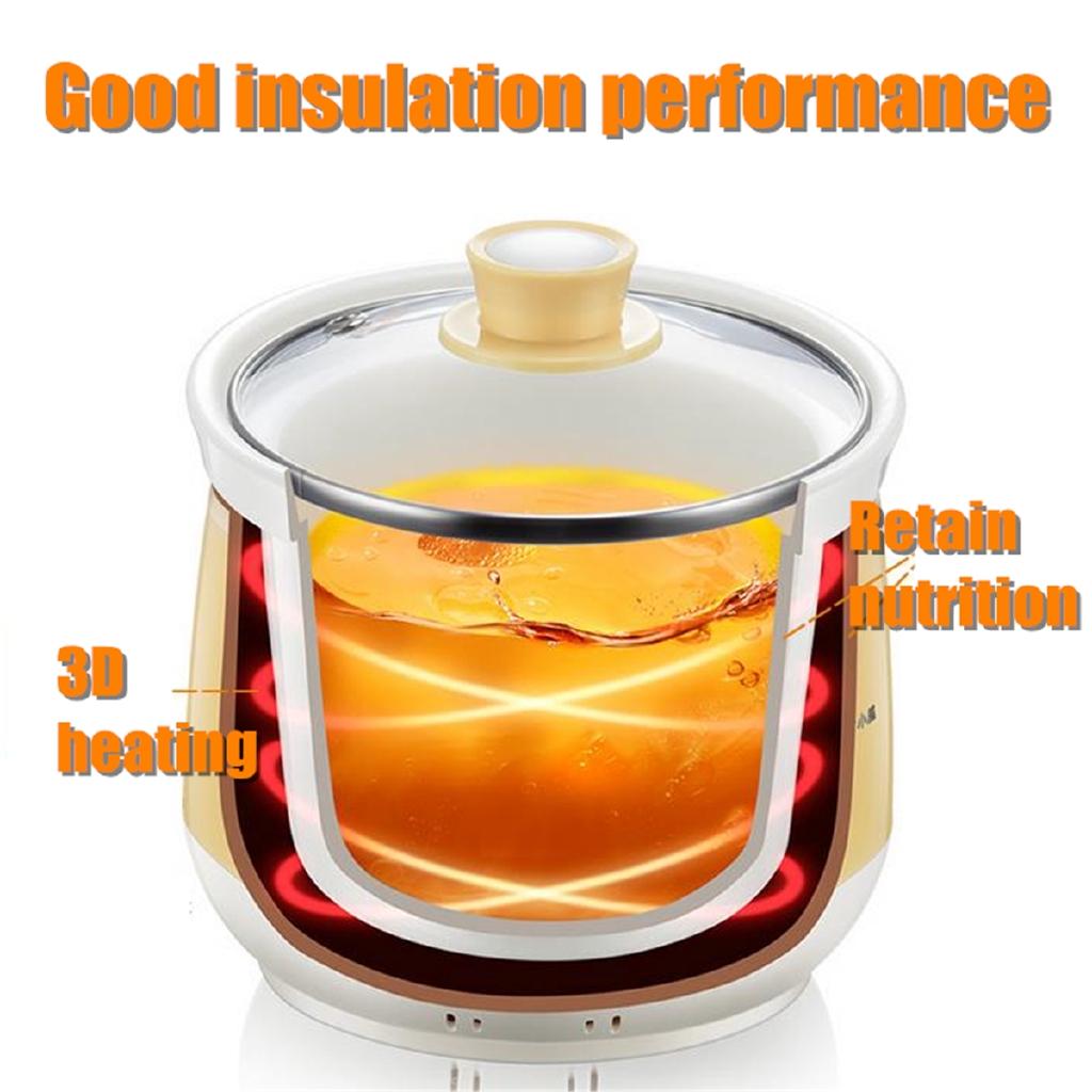Ceramic Fully Automatic Soup Pot Congee Bird's Nest Stew Pot Mini Multi-function Safe Slow Cooker Electric Slow Cooker