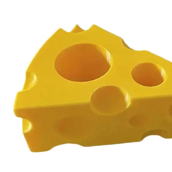 3D Printed Toothpaste Storage Rack, Cheese Shaped Toothbrush Holder, Moisture-Proof Multi-Sized Holes Organizer for Bathroom