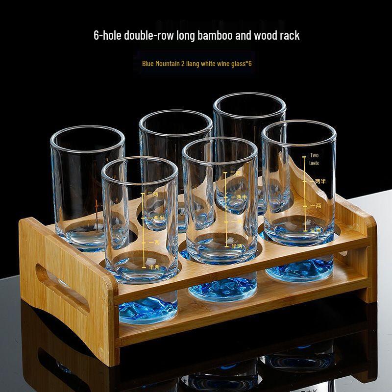 Blue Mountain Iceberg Crystal Liquor Glass Set As Pictured