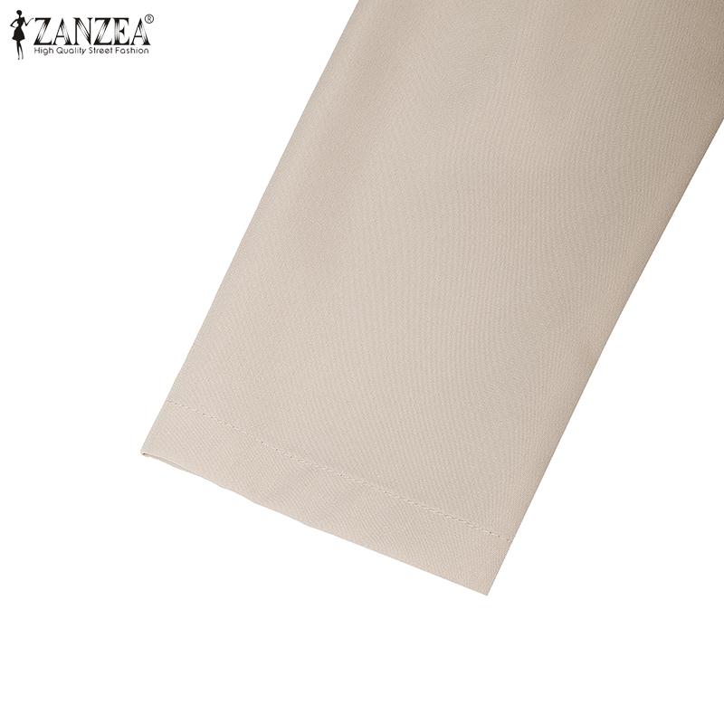 ZANZEA Women Square Collar Casual 3/4 Sleeve Slim Sheath Dress