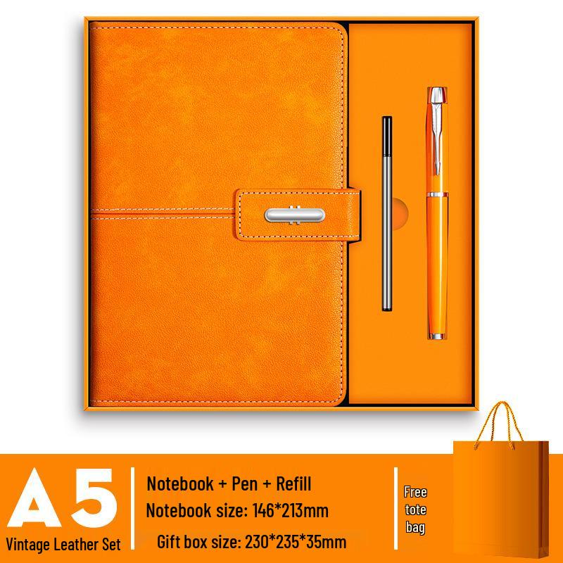 A5 Benutzerdefiniertes Geschäftsnotizbuch & Thermoskanne Geschenkset mit Logodruck für Firmenmeetings