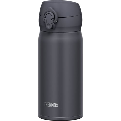 Thermos Vacuum Insulated Portable Mug, 350ml, Smoke Black, with Detachable Spout for Easy Cleaning, Lightweight, One-Touch Opening, Stainless Steel Bo
