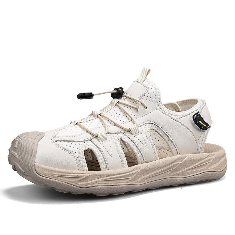 Plus Size Handmade Breathable Men s Beach Sandals - High-Quality, Casual, and Comfortable. 46 грязно-белый