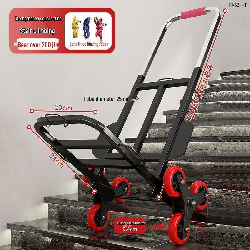 Lightweight Folding Trolley for Climbing Stairs - Multi-Purpose Handcart for Moving, Shopping, and Deliveries