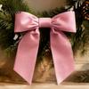 Decorative Fabric Knots 2Pcs Velvet Christmas Bows, Holiday Hanging Wall Decor for Tree Store Window Ornaments Topper, Wedding Backdrop, Bridal