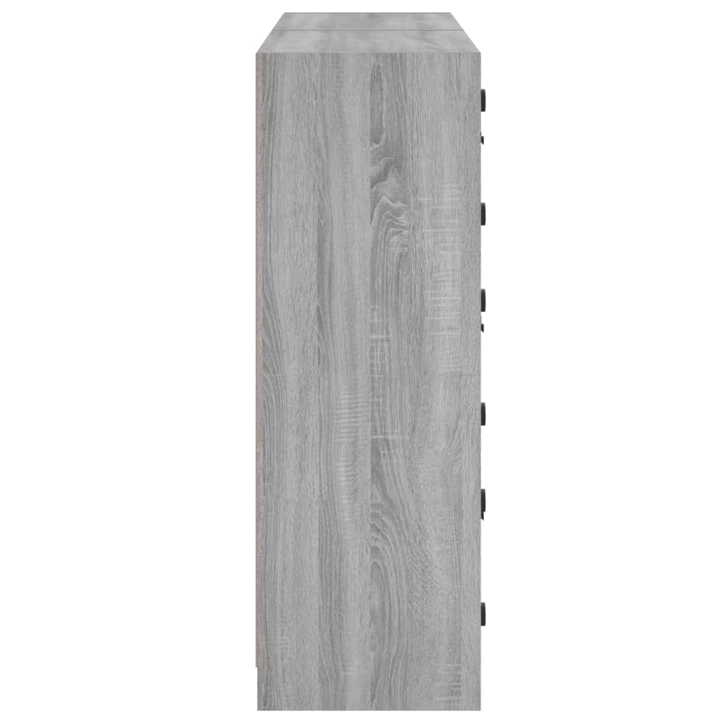Bookshelf with Doors Grey Sonoma 136 X 37 X 109 Cm Engineered Wood