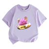 Sunny Bunnies Children's Cartoon T-Shirt Cotton Kids Tees Ice Cream Pattern Cute Boys Girls Tops O-Neck Short Sleeve Summer