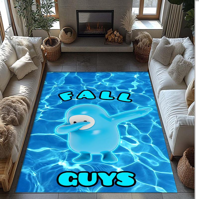 Fall Guys Crystal Velvet Rug, Soft Anti‑Slip Crystal Velvet Carpet for Living Room Bedroom Home Decor