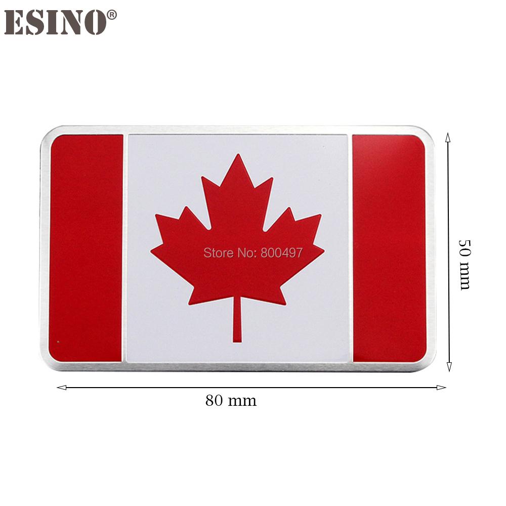 Nouveau Drapeau National du Canada 3D Métal Chrome Alliage d'Aluminium Emblème 3D Badge Autocollant Décalcomanie Accessoire Auto