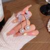 Korean Flash Zirconium Pearl Pendant Earrings Women's Light Luxury Temperament Earrings Unique Exquisite Small Earrings