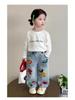 Fashionable Girls' Loose-Fit Wide-Leg Jeans - Spring & Autumn 2025 Collection
