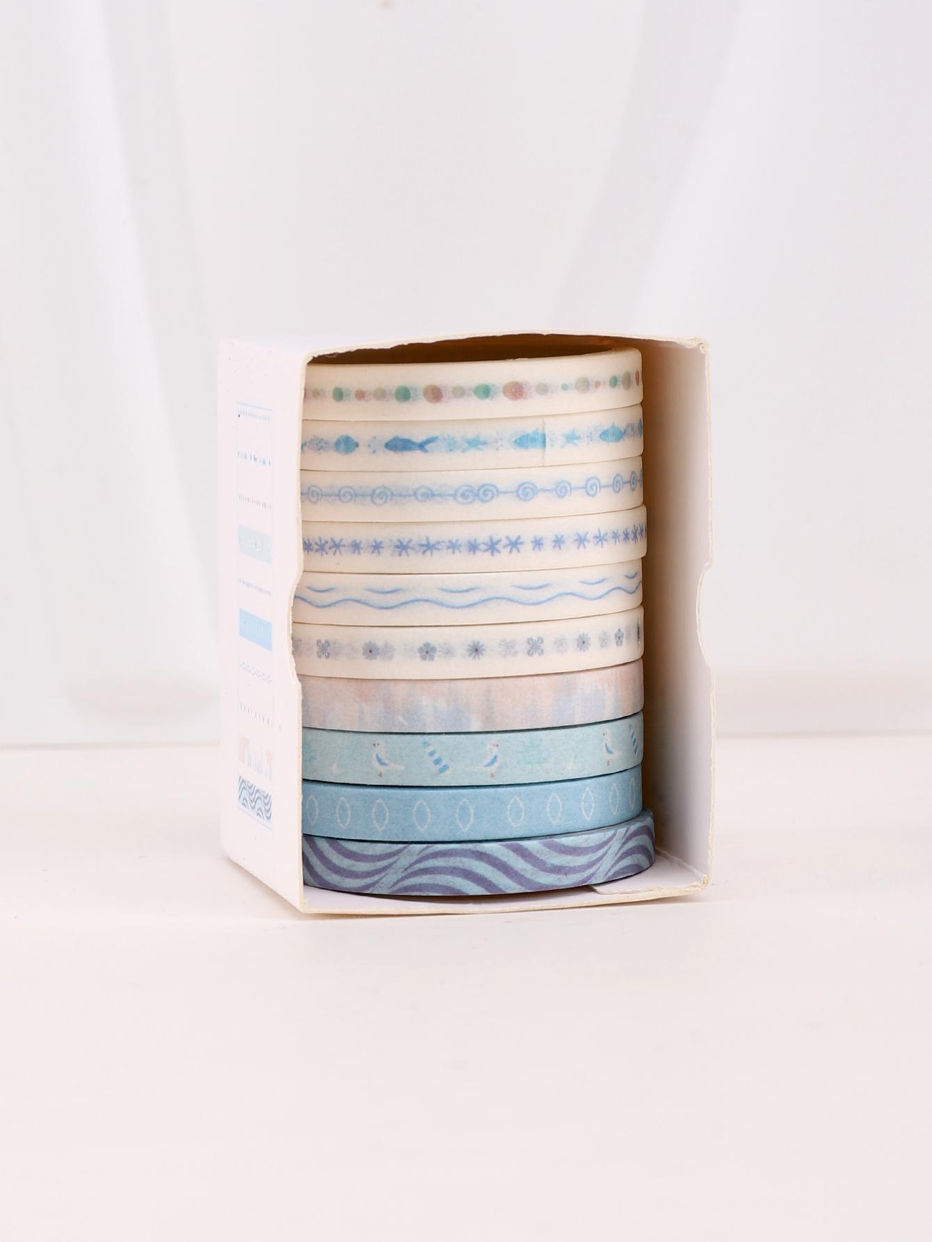 

10 рулонов/коробка Разделенная линия Декоративная лента васи Маскировочная лента васи Подарок для художников и мастеров Скрапбукинг Канцтовары