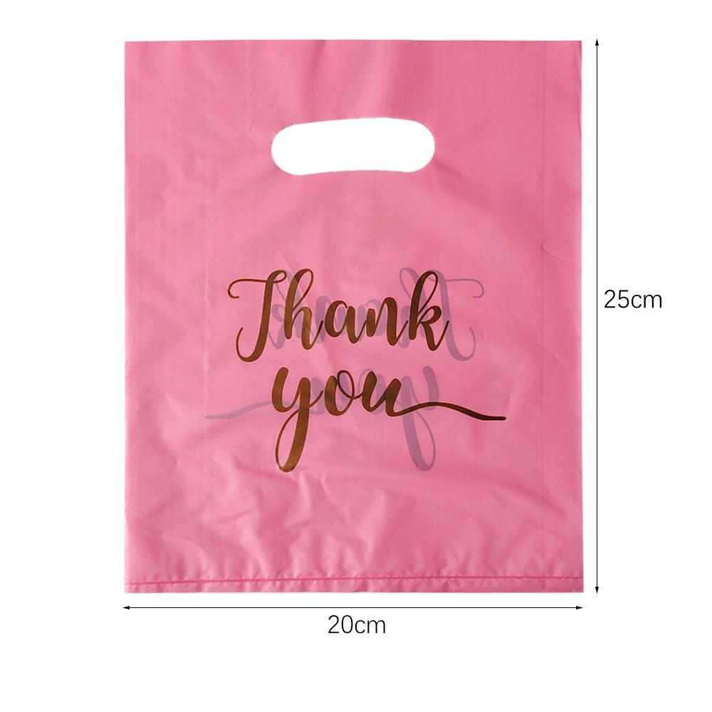 100Pcs Thank You Gift Bags Plastic Wedding Birthday Party Treat Bags Favors Small Business Shopping Candy Cookie Packaging