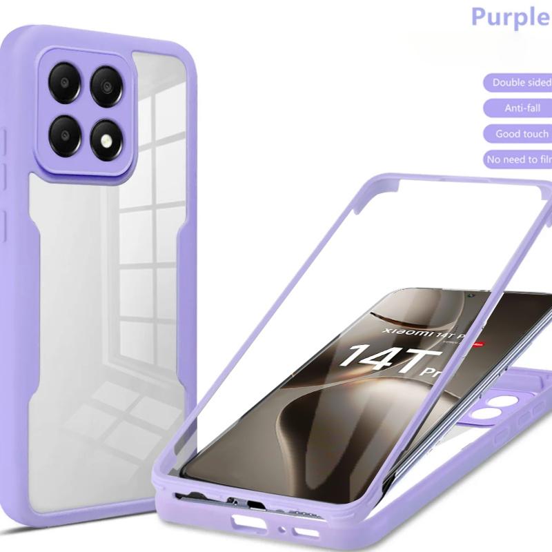

Чехлы для телефона с полной защитой на 360 градусов для Xiaomi mi 14T 13T 12T 11T Pro, чехол с защитной пленкой для экрана для Xiaomi 14 Ultra 13 12 11 Pro Lite mi 11 фиолетовый