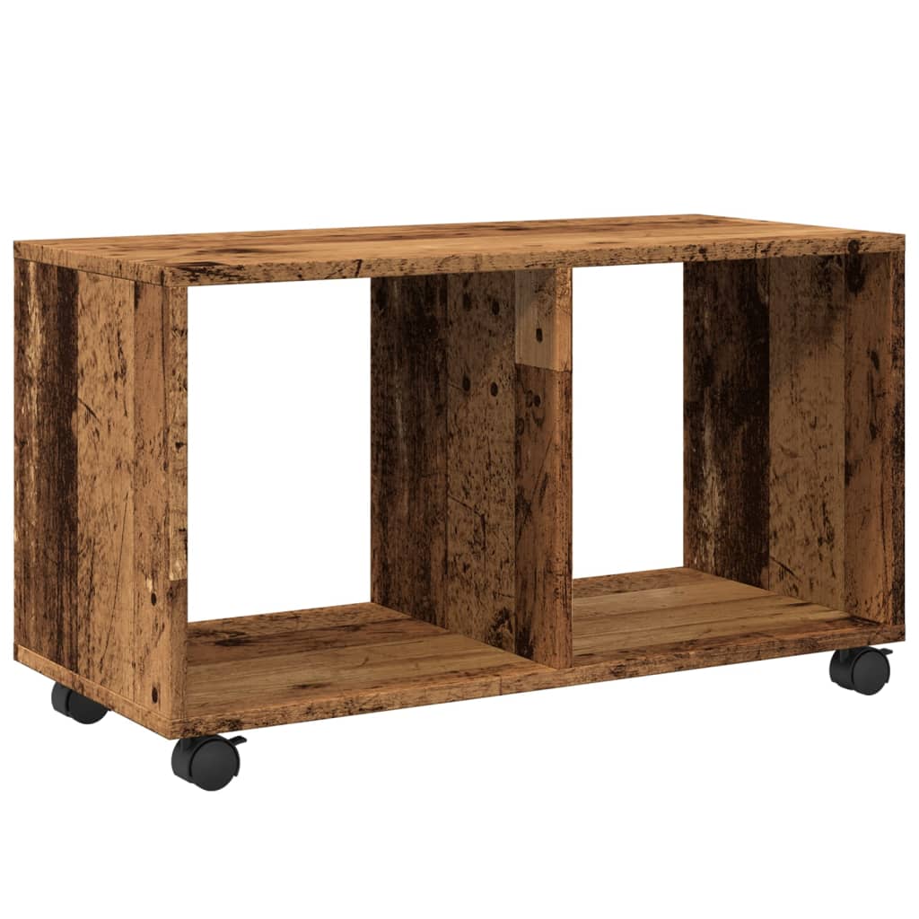 Rolling Cabinet with Rustic Wood Look 72 x 33 x 42.5 cm Engineered Wood