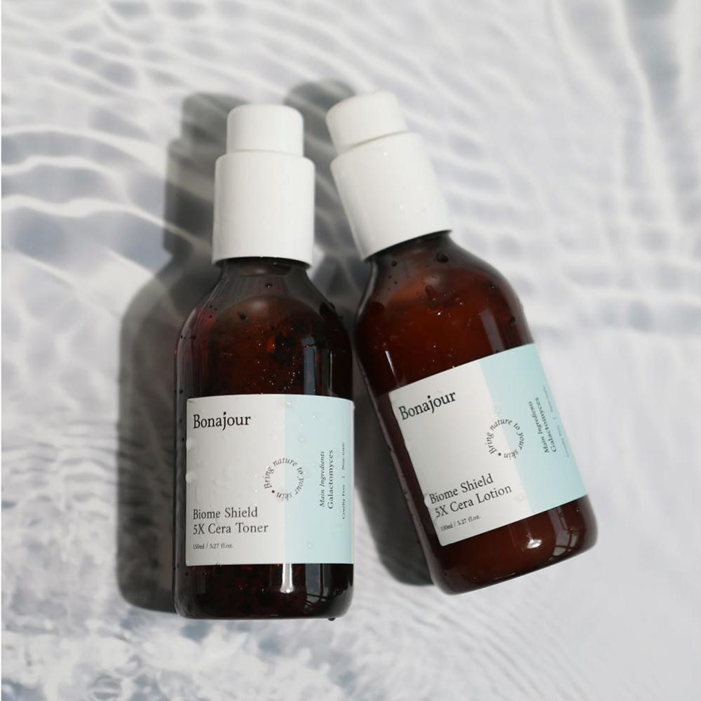 Bonajour Biome Shield 5X Cera Toner 150ml + Lotion 150ml 2pcs Skincare Set Deep Moisture Ceramide Barrier Kit for Normal Dry Skin K-Beauty