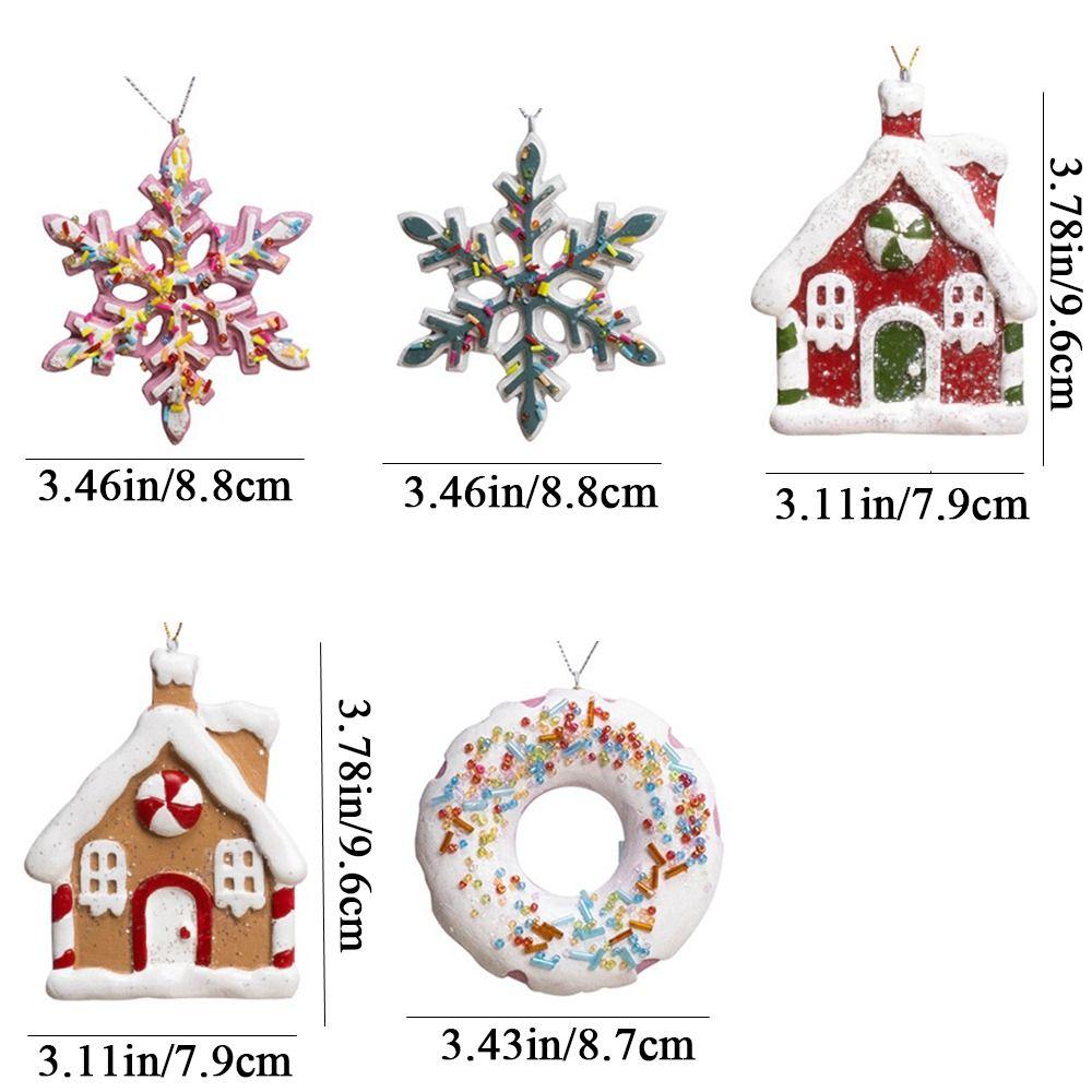Snowflake Donut Christmas Tree Ornaments Small Christmas Decoration Resin Christmas Cottage  Party
