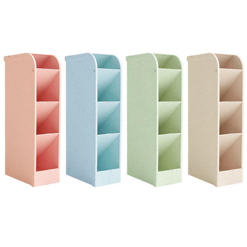 Multifunktionell 4 Fack Skrivbords Pennhållare Kontor Skola Förvaringsfodral Låda Vete