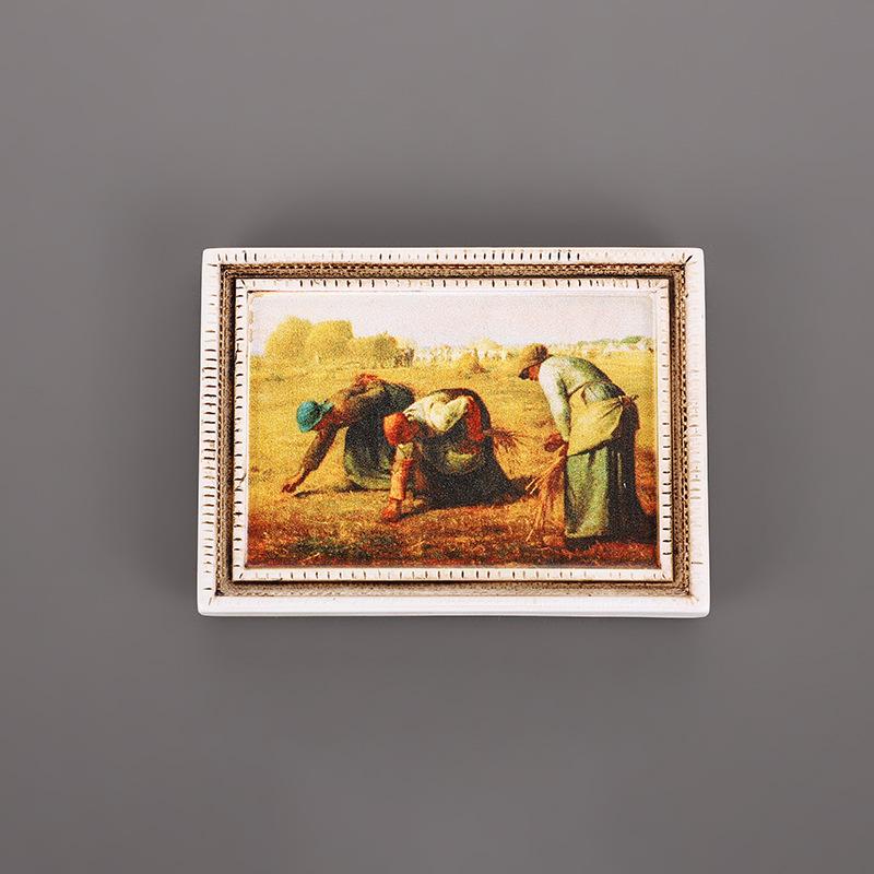 Magnet de frigider din rășină 3D: Pictură Faimoasă Autocolant Personaj Retro