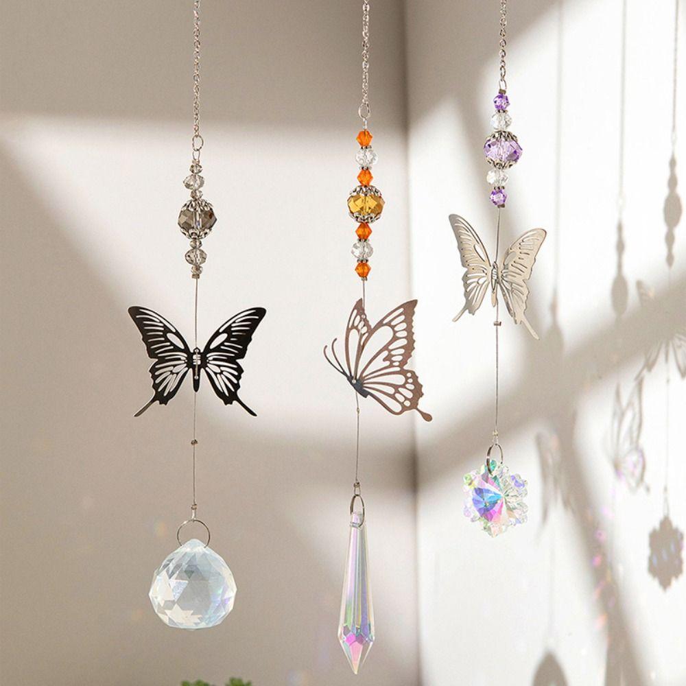 7Pcs Rotating Animal Butterfly Prism Ball Pendant Coloured Light Collection Pendant  Scenic Spot