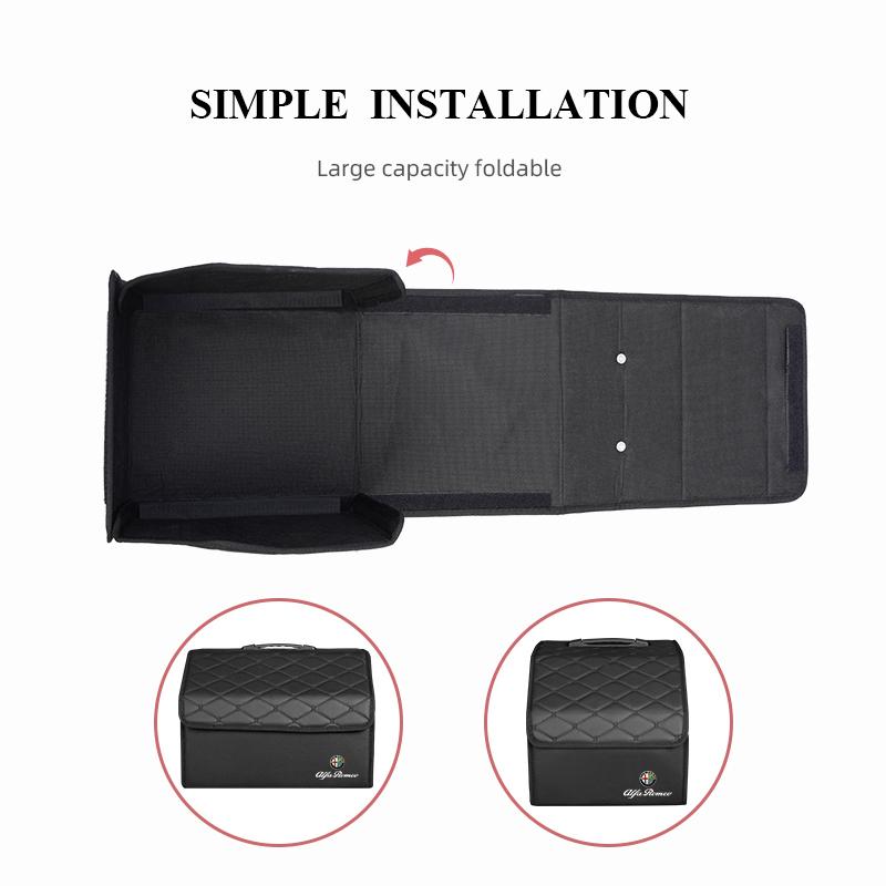 CYJAU1 Car Large Capacity Trunk Storage Box Organize Collection Case For Alfa Romeo 156 159 147 4C 8C 166 Giulia Giulietta Mito Stelvio