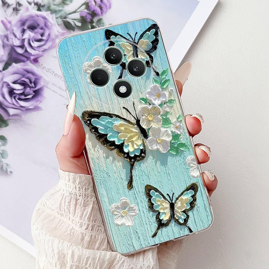 For Oppo Reno 12F 4G Case CPH2687 Stylish Butterfly Painted Cover Soft Silicone Case For Oppo Reno12 F Reno 12 FS Reno12F Bumper