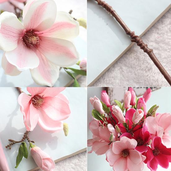 1 Pc Artificial Magnolia Fake Flower Bud Bridal Wedding Home Cafe Store Decor