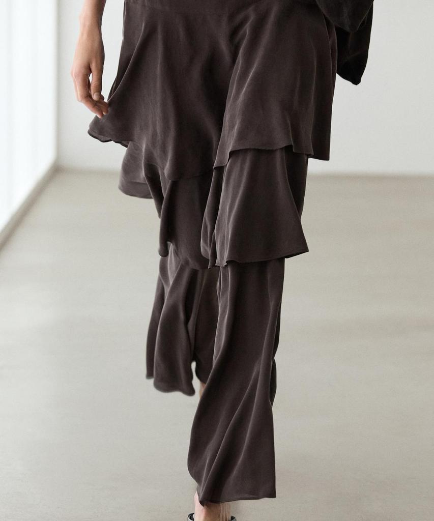 Masimodutti Frill Detail Fluid Skirt Pants