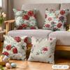 Classic Roses Flowers Cushion Cover Soft Plush Fabric DoubleSided Printed Cushion Covers for All Seasons Modern HomeDecor Gift
