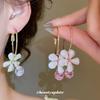 Silbernadel Harzblume Diamant Zirkon Ohrringe Klein Frisch und Süß Mädchenhaftes Temperament Ohrringe Nischen Design Ohrringe