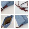 IELGY Fashionable Denim Underarm Bag High-End Chain Shoulder Messenger Bag All-Match Small Square Bag