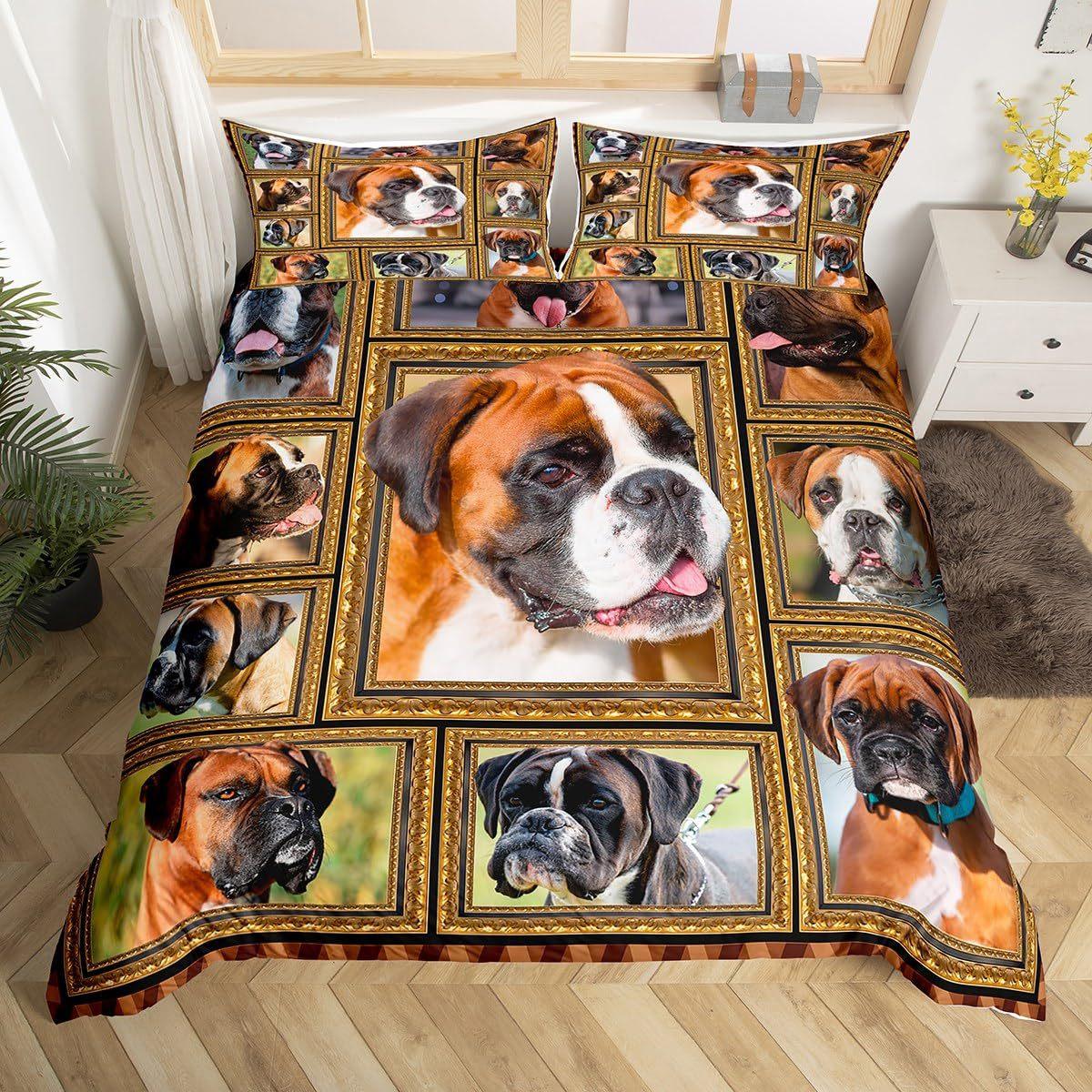 

Dog Puppy Down Comforter Set Bedding Set 3-piece Cover Set 135*200cm